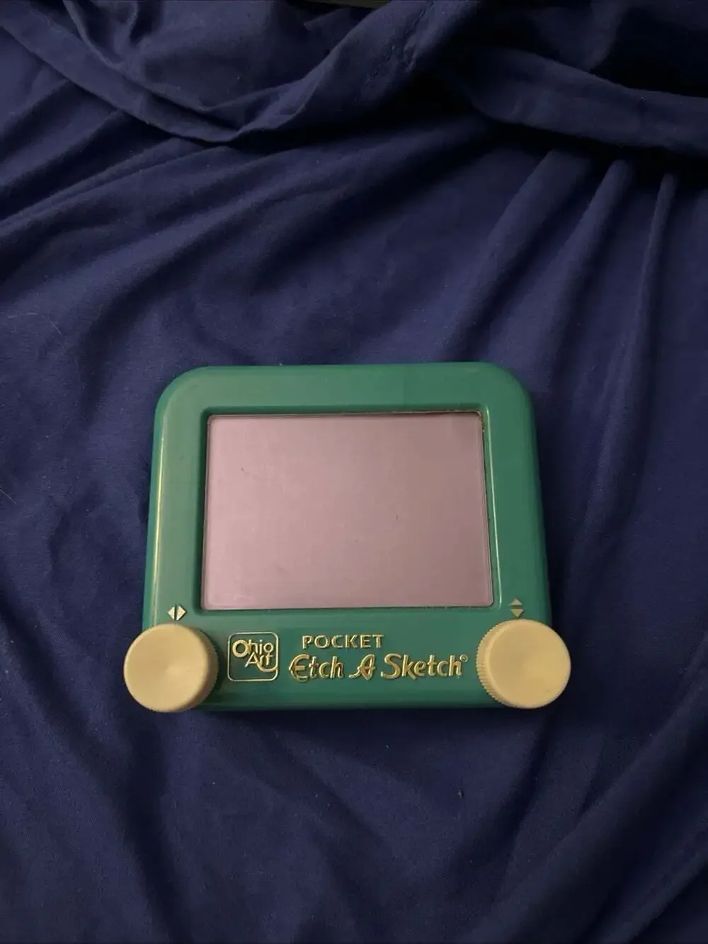 Vintage Pocket Etch A Sketch Ohio Art Teal Teal 4.25” X 3.75” Tested Rare